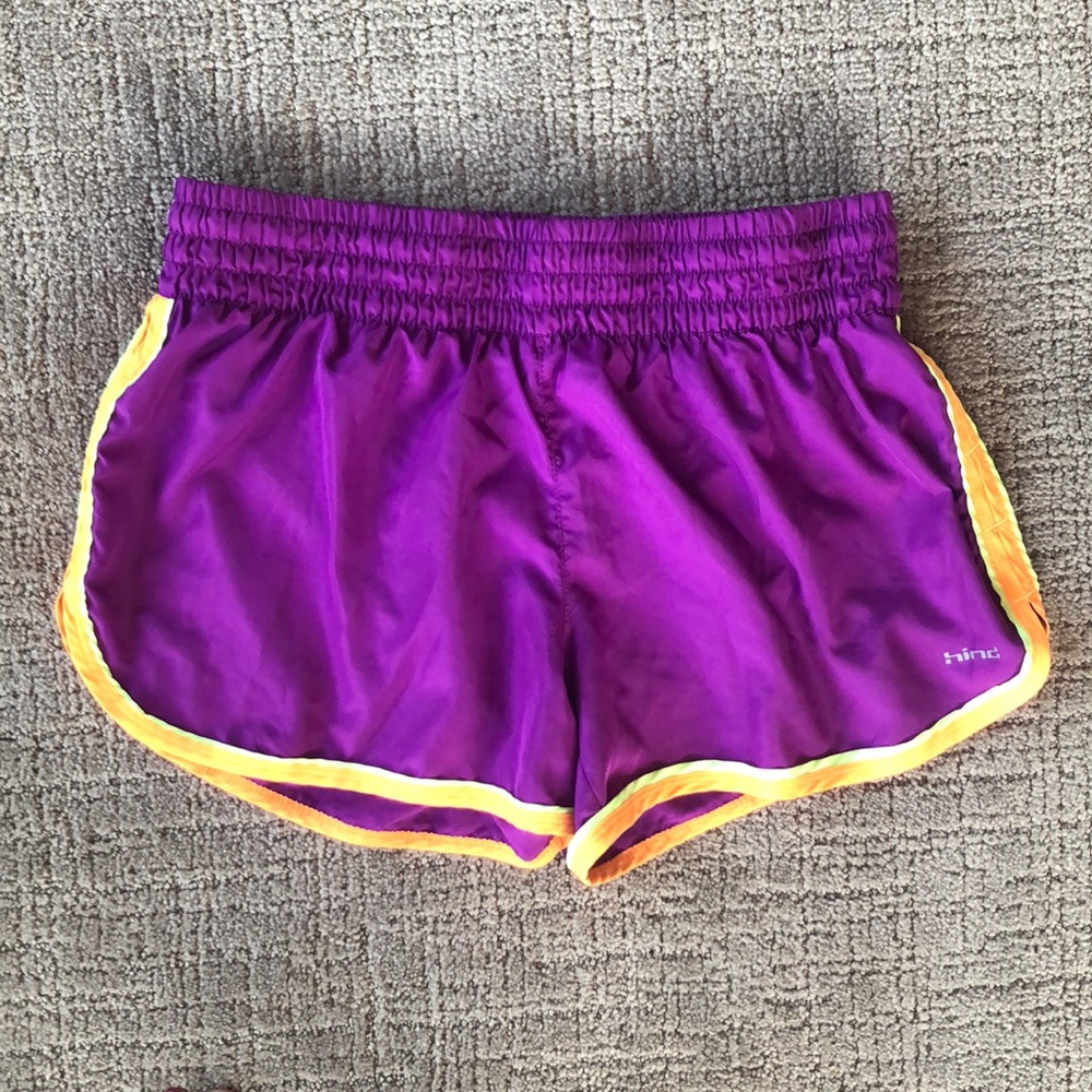 Purple running shorts